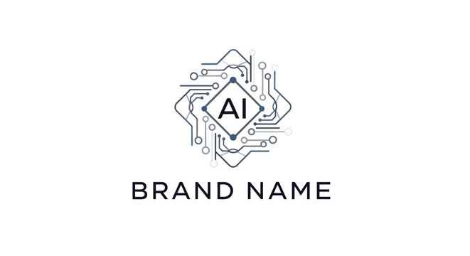 AI brand name logo template design.
