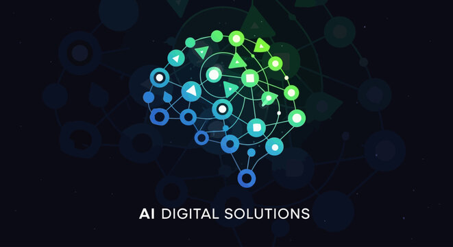 AI digital solutions futuristic technology concept.