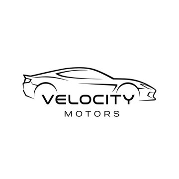 Velocity Motors car logo design.