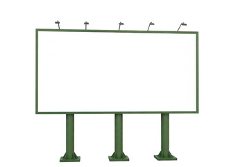 Obraz premium Large rectangular outdoor billboard structure with a blank white display area and mounted lights