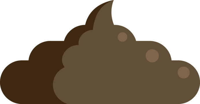 Simple cartoon illustration of a brown poop emoji with minimal flat design style