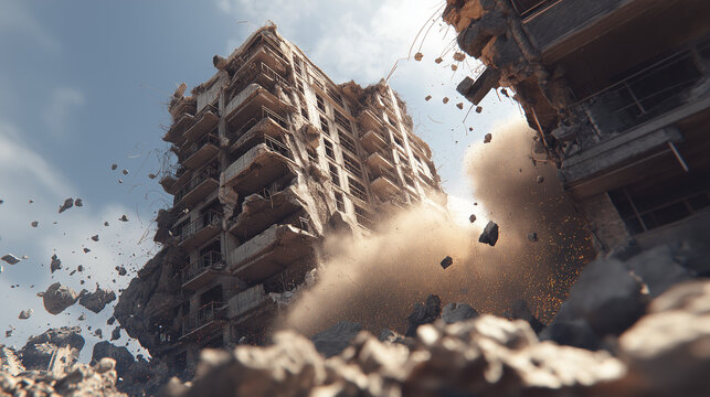 Building bombed and demolished during war