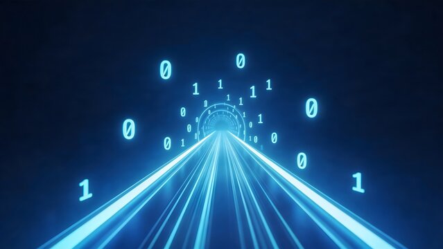 Digital tunnel with binary code