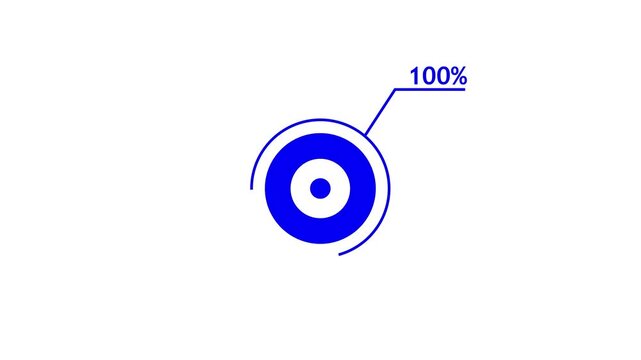 Abstract circular info graphic element showing seventy one percent progress with blue and gray , Minimal icon with connecting segments, Clean interface for business and growth measurement.