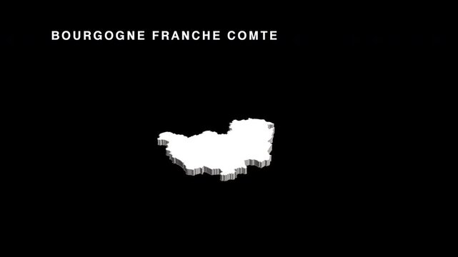 Bourgogne franche comte france region map animation