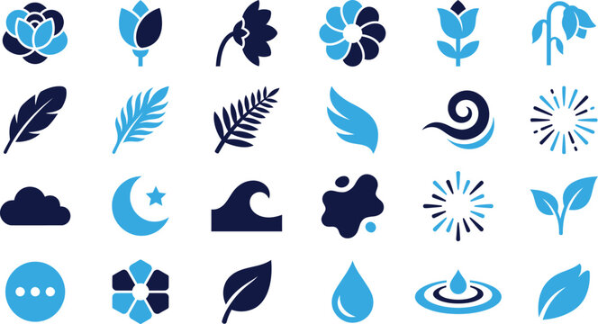 Vector icons set for vlogging and content creation with people and devices.