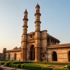 Fototapeta premium Sidi Bashir Mosque, the Jhulta Minar, Ahmedabad