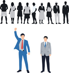 Fototapeta premium business, people, silhouettes, corporate, team, diversity, professional, office, workforce, group, employees, leadership, executives, company, success, teamwork, staff, organization, collaboration, il