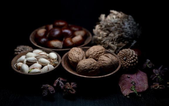 Still Life of Dried Fruits and Autumn Fruits