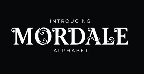 Introducing the Mordale alphabet in elegant white typography on a black background © Abrar Hussain