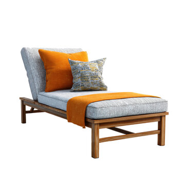Modern beach sun lounger with cushions summer furniture