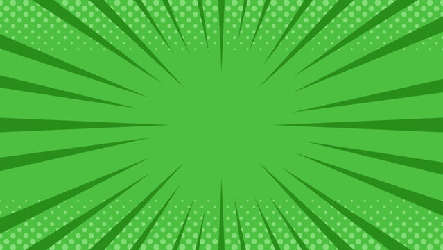 グリーン放射背景 ドットポップバナー用インパクトデザイン素材　Green Burst Background Pop Dot Banner Impact Design
