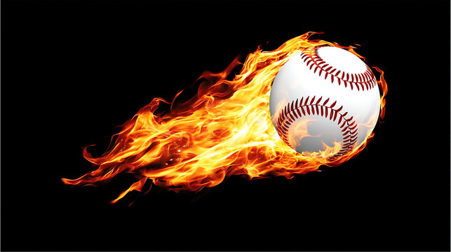 Fast, fiery baseball, blazing fastball, hot pitch, flame thrower