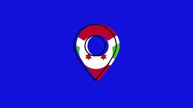 Bouncing burundi flag location pin animation