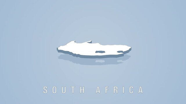 South africa 3d map country rotating slowly