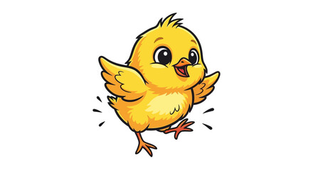 Cute little yellow cartoon chick bird. © Sof Yan