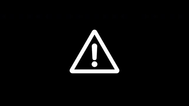 Digital warning alert symbol animation appearing