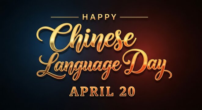 Happy chinese language day celebrating april 20th with beautiful calligraphy