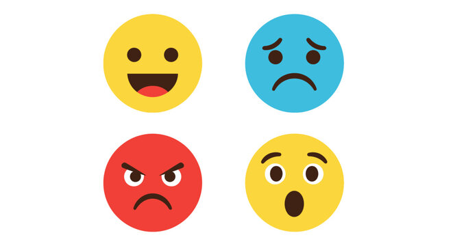 Emoticon faces with different expressions.