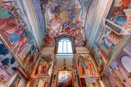interiors of Brancacci chapel, Florence, Italy