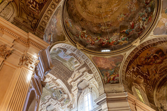 interiors of Brancacci chapel, Florence, Italy