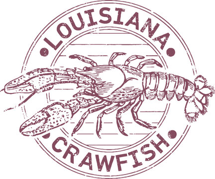 Louisiana crawfish logo with a drawing of a crawfish