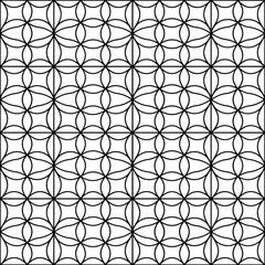 Obraz premium Elegant seamless floral mandala pattern in black and white for decorative design backgrounds