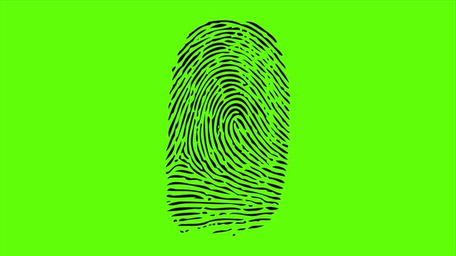 fingers print animation on green screen background