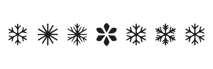 Obraz premium Snowflakes vector icons set. winter collection on white background. christmas and new year design