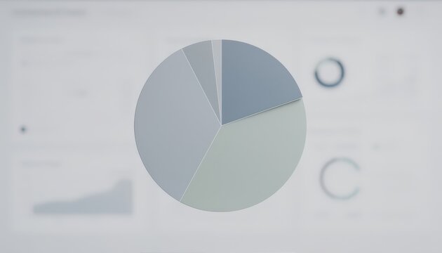 Medium shot of a fundoffunds allocation dashboard focused on a conservative pie chart highlighting lowrisk portfolio distribution with muted colors and blurred background elements.