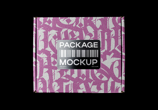 Carton Box Mockup &ndash; Top View Packaging Branding Presentation (PSD)