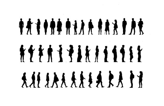 Silhouette People from an Elevation