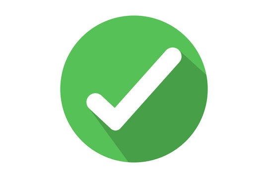 Green checkmark circle icon approval tick round button symbol