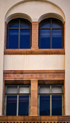 Fototapeta premium Antique Mediterranean Architecture on a Vintage Building with a Neglected Exterior.