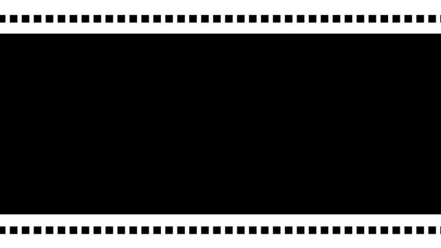 Black rectangle frame with white dashed border. Black rectangle frame for video. Black rectangle frame graphic for multimedia presentations and digital designs.
