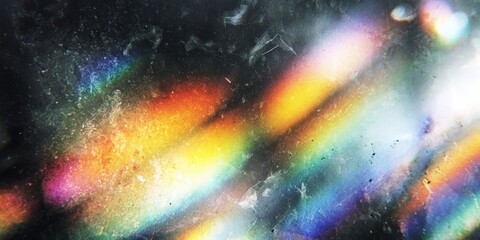 Obraz premium Vintage Distressed Film Background with Rainbow Leak Effect and Prism Lens Flare