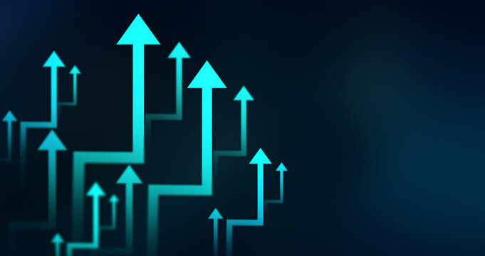 Business financial chart with moving up arrow graph.Stock market investment data and analysis finance graph.	
