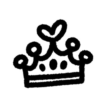 hand-drawn doodle princess tiara sticker isolated for video editing, social media content, planner and bullet journal