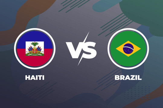 Haiti vs brazil Group C Football Match, Vector Illustration