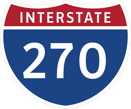 I-270 Interstate 270 Highway System Design Sign Clipart Icon Transparent Background