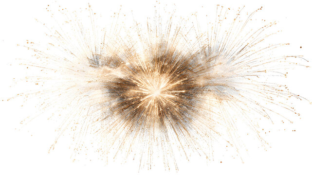 Golden Firework Burst On Transparent Background