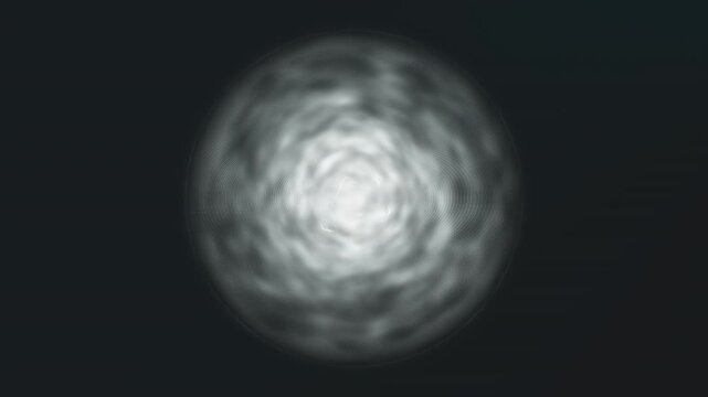 Abstract white mist energy sphere with soft cloudy texture forming minimal futuristic digital orb smooth gradient light diffusion clean background seamless loop 4K