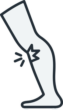 A cartoon illustration of a leg with a cramp