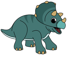 Cartoon dinosaur character illustration © Paijo