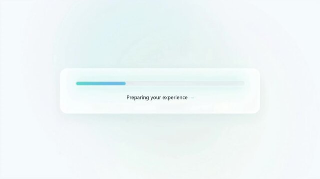 Loading animation with progress bar on white background