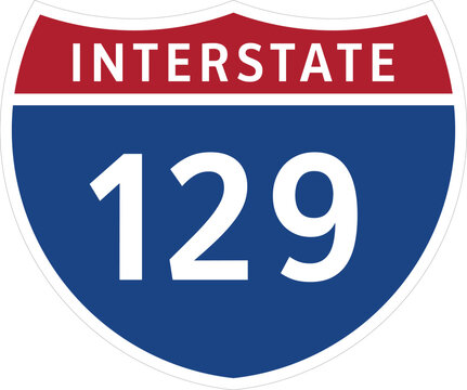 I-129, Interstate 129 Highway System Design Sign Clipart Icon Transparent Background