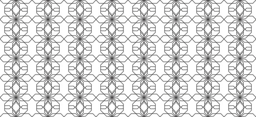 Seamless Geometric Vector Pattern with Intricate Line Art Mandalas and Minimalist Floral Ornaments for Textile and Wallpaper Design © MindVision