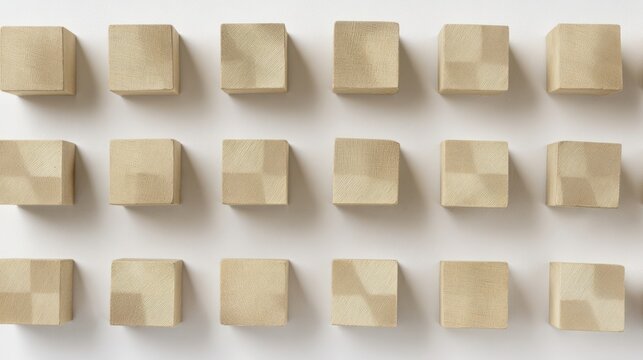 degree. Wooden cube blocks arranged in pattern representing contact and connection, product launch decks, UI/UX mockups, designed for data visualization dashboards and holographic UIs.
