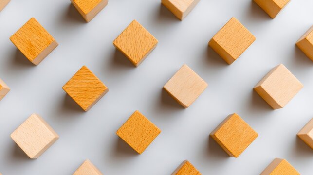 degree. Wooden cube blocks arranged in pattern representing contact and connection, product launch decks, UI/UX mockups, designed for data visualization dashboards and holographic UIs.
