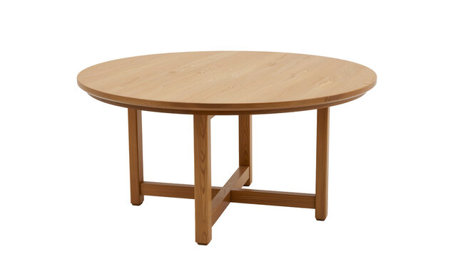 Retro Round Wooden Table in Clean Studio Setting for Home Decor